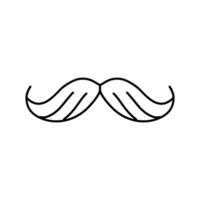 moustache branché rétro ligne icône vecteur illustration