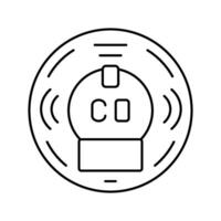 intelligent carbone monoxyde détecteur Accueil ligne icône vecteur illustration