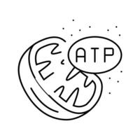 cellulaire respiration biochimie ligne icône vecteur illustration