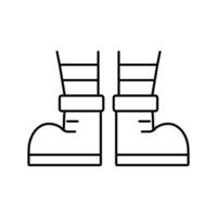 jambe pieds elfe ligne icône vecteur illustration