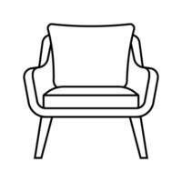 chaise coussin chambre intérieur ligne icône vecteur illustration