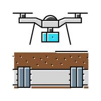 pipeline inspection drone Couleur icône vecteur illustration