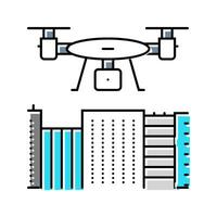 drone cartographie Couleur icône vecteur illustration