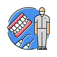 dentaire technicien moule Couleur icône vecteur illustration