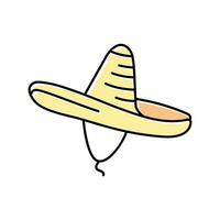 sombrero chapeau casquette Couleur icône vecteur illustration