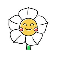 fleur sourire personnage Couleur icône vecteur illustration
