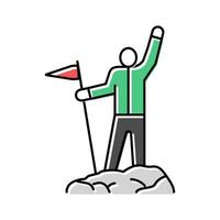 drapeau alpiniste Haut Couleur icône vecteur illustration