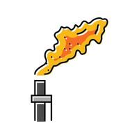 gaz torchage pétrole ingénieur Couleur icône vecteur illustration