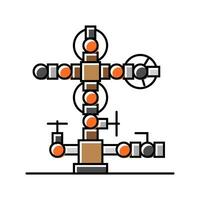 pétrole tête de puits pétrole ingénieur Couleur icône vecteur illustration