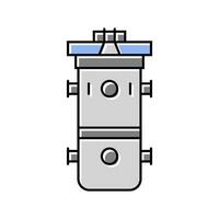 réacteur navire nucléaire énergie Couleur icône vecteur illustration