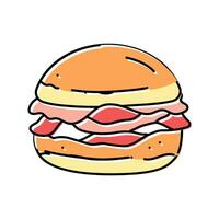 Bacon chignon nourriture repas Couleur icône vecteur illustration