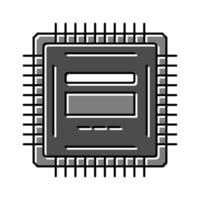 microcontrôleur électronique composant Couleur icône vecteur illustration