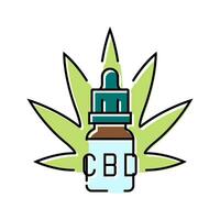 cannabis pétrole herbe Couleur icône vecteur illustration