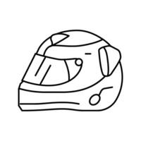 sport casque véhicule auto ligne icône vecteur illustration