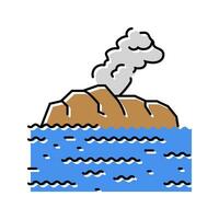 île volcan Couleur icône vecteur illustration