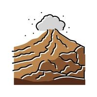 volcan Roche Landskape Couleur icône vecteur illustration