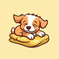 en train de dormir corgi dessin animé illustration vecteur