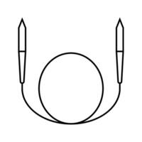 circulaire aiguille tricot la laine ligne icône vecteur illustration