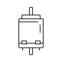 dc moteur électronique composant ligne icône vecteur illustration