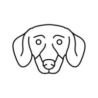 teckel chien chiot animal de compagnie ligne icône vecteur illustration