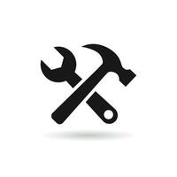 marteau clé icône vecteur conception inspiration. outils icône symbole