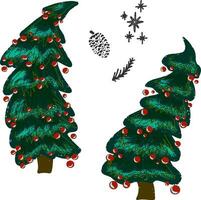 Noël des arbres clipart vecteur