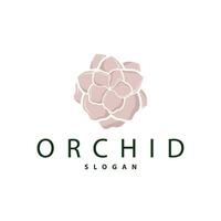 orchidée logo Facile luxueux et élégant fleur conception pour salon produits de beauté spa beauté vecteur