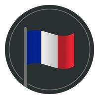 abstrait France drapeau plat icône dans cercle isolé sur blanc Contexte vecteur