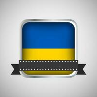 vecteur rond bannière avec Ukraine drapeau