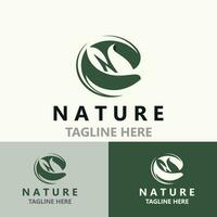 la nature laisser logo conception, vecteur plante éco style botanique collection affaires modèle