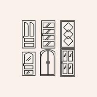 icône porte minimaliste illustration ligne art meubles conception logo vecteur