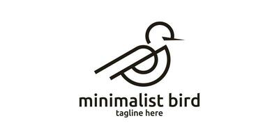 minimaliste oiseau logo conception, oiseau doubler. vecteur