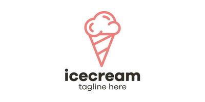 logo conception la glace crème minimaliste icône vecteur inspiration