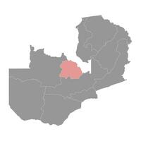 ceinture de cuivre Province carte, administratif division de Zambie. vecteur illustration.