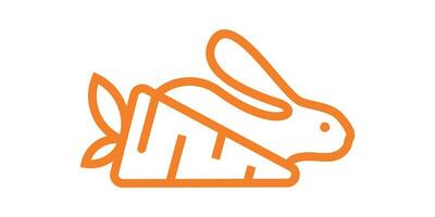 logo conception lapin et carotte minimaliste ligne icône vecteur illustration