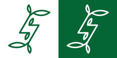 logo conception éclat et plante icône vecteur minimaliste