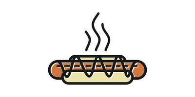 logo conception minimaliste Hot-dog icône vecteur illustration