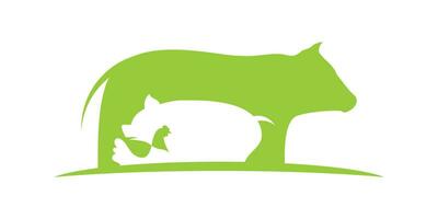 logo conception vert ferme icône vecteur illustration