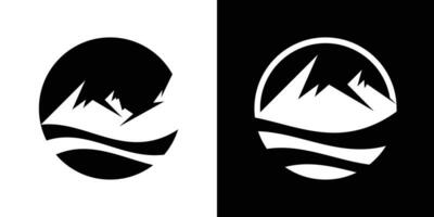 logo conception cercle Montagne abstrait icône vecteur illustration