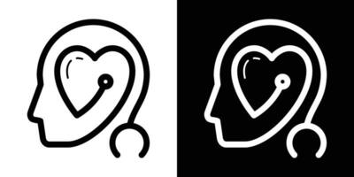 logo conception santé mental ligne icône vecteur illustration