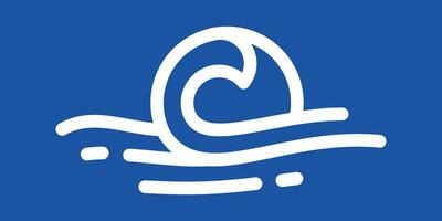logo conception ligne océan icône vecteur illustration