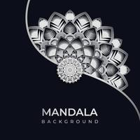 mandala de luxe créatif avec fond arabe motif arabesque argenté. mandala décoratif abstrait de style ramadan ornemental, mandala islamique vecteur