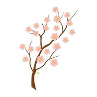 vecteur réaliste Cerise fleur branche. Cerise fleur avec rose Sakura fleur vecteur