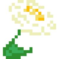 fleur dessin animé icône dans pixel style vecteur