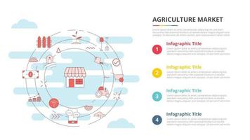 concept de marché agricole pour la bannière de modèle infographique vecteur