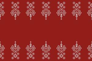 ethnique géométrique en tissu modèle traverser point.ikat broderie ethnique Oriental pixel modèle rouge Noël journée Contexte. abstrait, vecteur, illustration. texture, cadre, décoration, motifs, soie fond d'écran. vecteur
