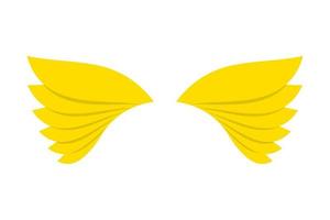 vecteur ailes couleur jaune avec ombre. illustration au design plat