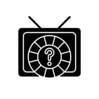 icône de glyphe noir de jeu télévisé vecteur
