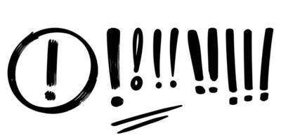 style de croquis de doodle d'illustration vectorielle de point d'exclamation dessiné à la main. vecteur