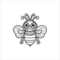 abeille dessin animé coloration page illustration vecteur pour des gamins coloration livre